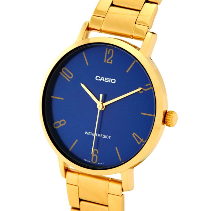 ⁦CASIO LTP-VT01G-2BUDF Montre Pour Femmes - Doré/Bleu⁩ - الصورة ⁦2⁩