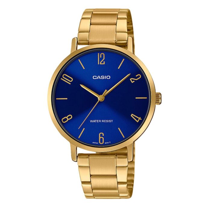 CASIO LTP-VT01G-2BUDF Montre Pour Femmes - Doré/Bleu